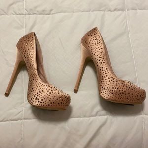 Beige Bakers Studded / Beaded Heels Pumps size 6